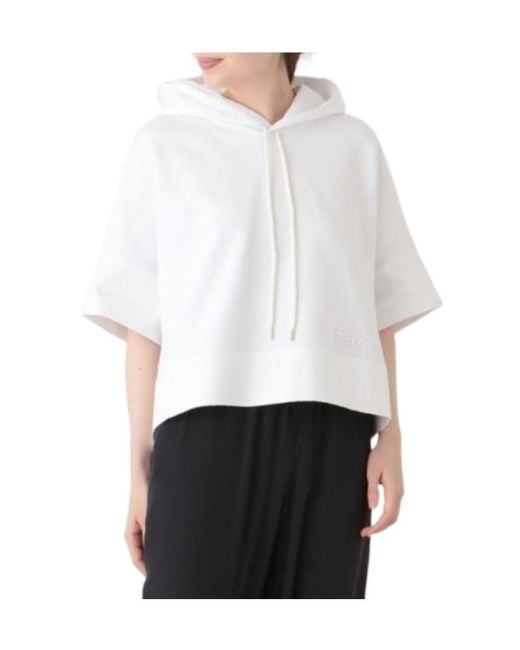 Stella McCartney White Cropped Short-Sleeve Hoodie
