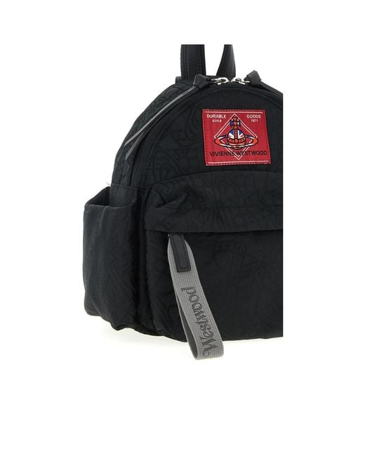 Vivienne Westwood Black Logo Patch Backpack