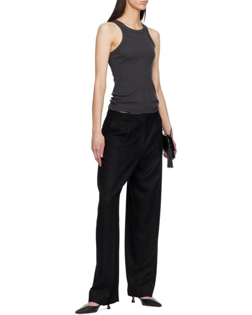 Totême Black Totême Pleated Wide-Leg Pants