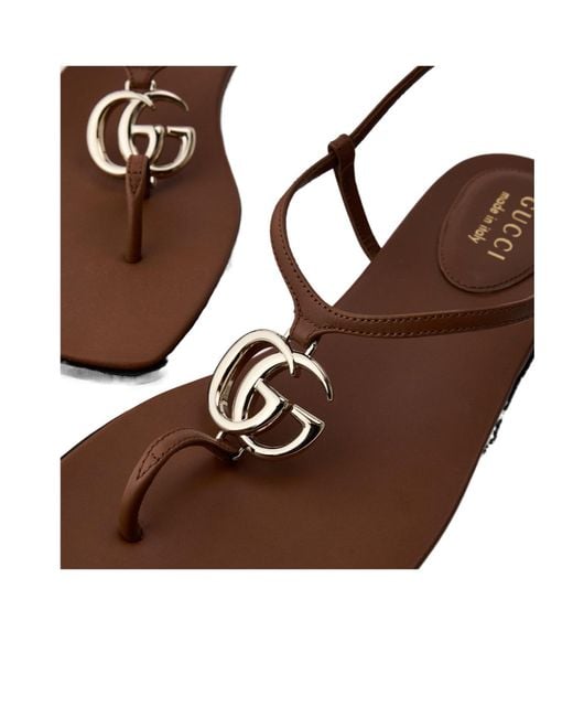 Gucci Brown Flat Sandals