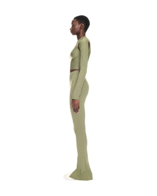 Off-White c/o Virgil Abloh Green Logo-Print Bootcut Leggings