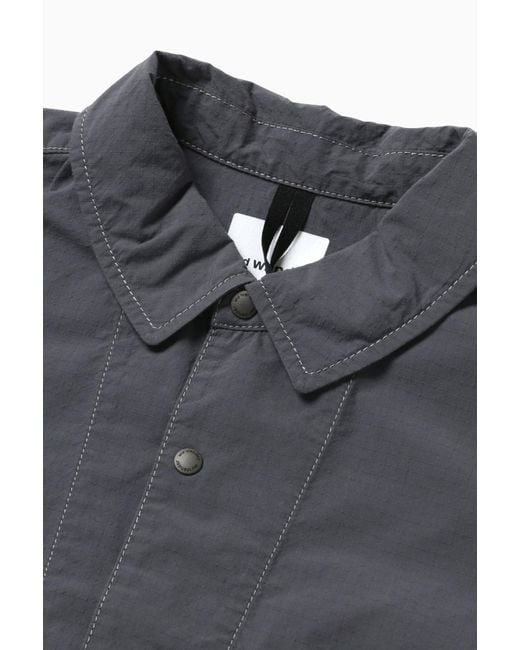 And Wander Gray Technical Shirt Jacket for men