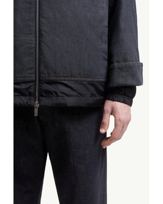Moncler Blue Zip-Up Denim Jacket for men