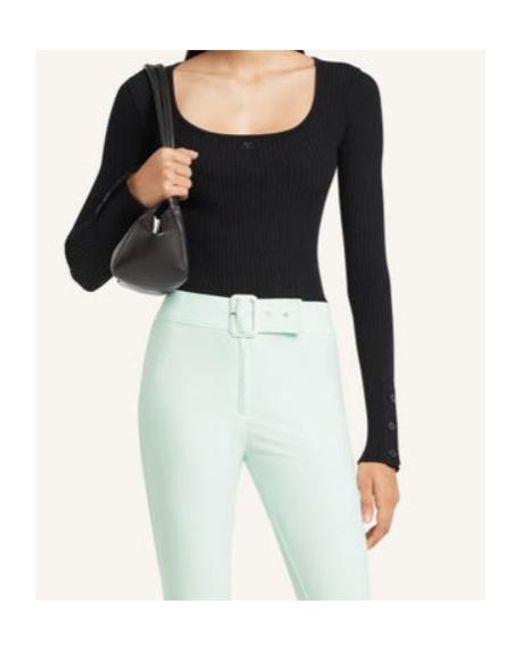 Courreges Black Courrèges Long-Sleeved Square-Neck Jumper