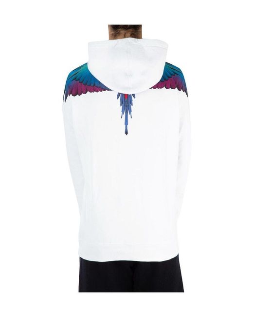 Marcelo Burlon Blue Wing Printed Hooded Sweater for men