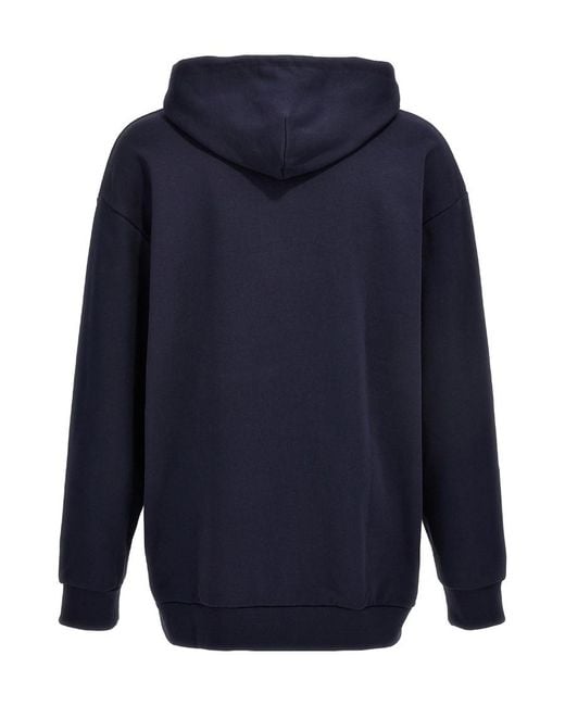 A.P.C. Blue Logo Printed Drawstring Hoodie for men