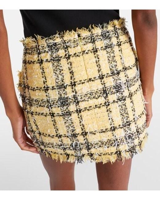 Balmain Metallic Sequined Cotton-Blend Tweed Miniskirt
