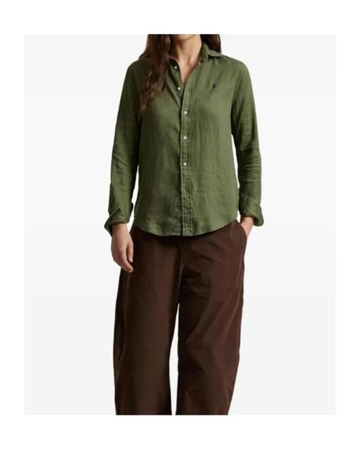Polo Ralph Lauren Green Polo Pony Long-Sleeved Shirt
