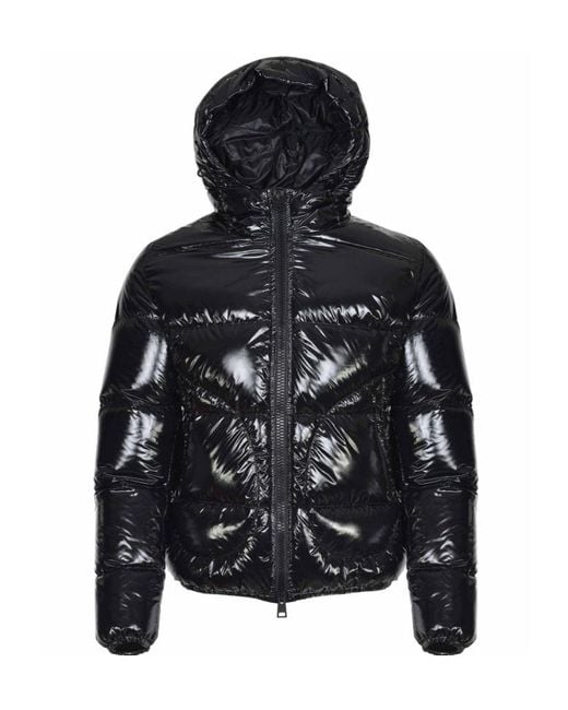 Herno Black Long-Sleeved Hooded Down Jacket for men