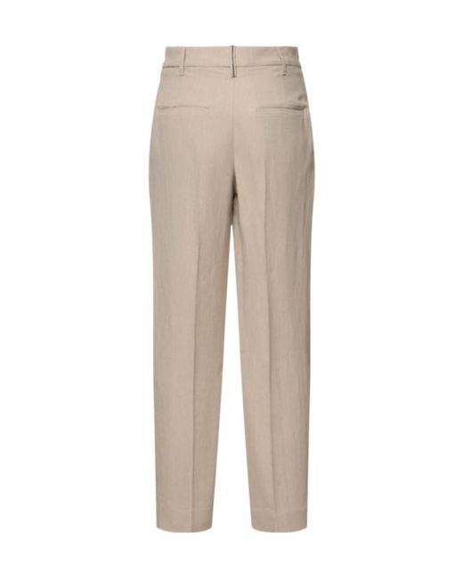 Brunello Cucinelli Natural Belt-Loop Casual Pants