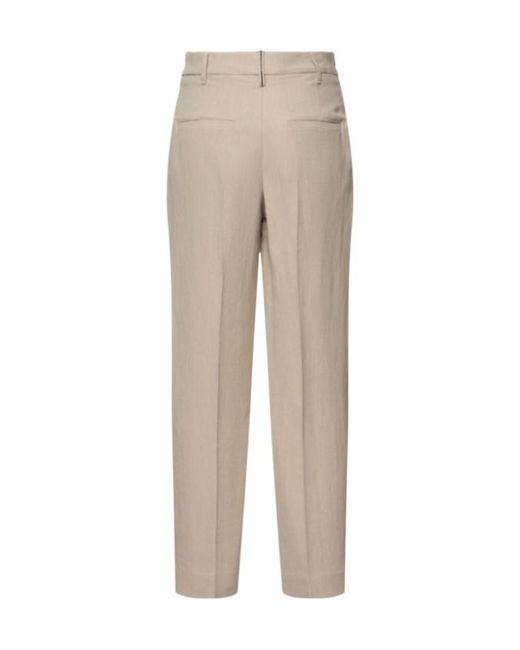 Brunello Cucinelli Natural Belt-Loop Casual Pants