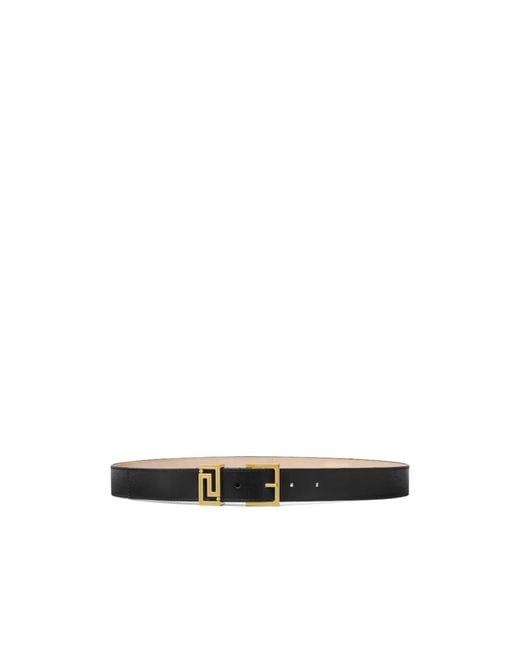 Versace White Greca-Plaque Buckle Belt