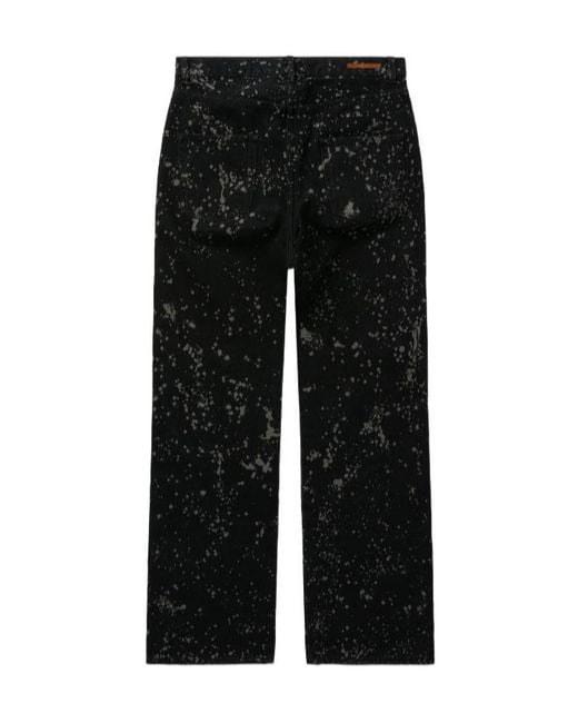 1989 STUDIO Black Paint-Splatter Wide-Leg Jeans for men