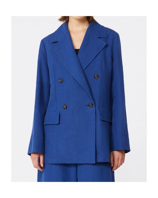 Max Mara Blue Double Breasted Blazer