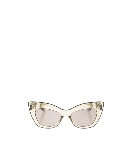 McQueen White Eyewear Cat-Eye Frame Sunglasses