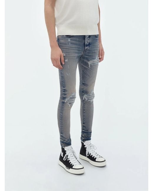 Amiri Blue Belt-Strap Jeans for men