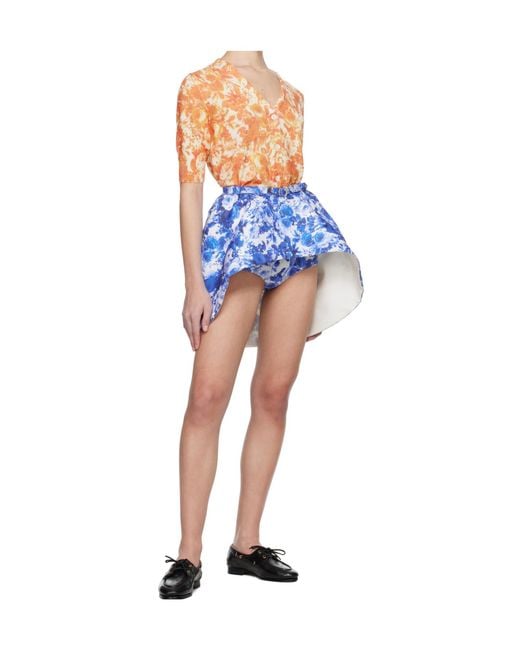 Bally Blue Silk Mini Skirt