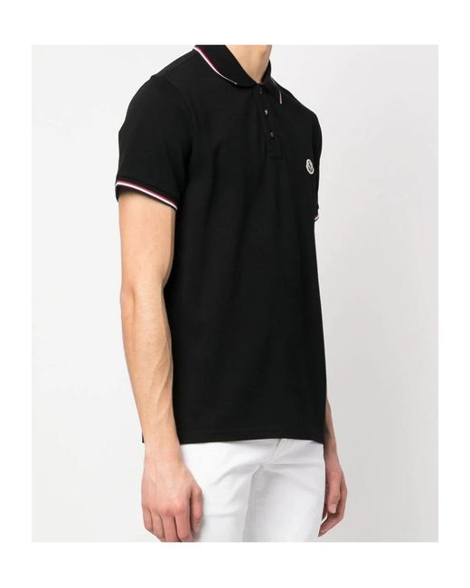 Moncler Black Short-Sleeved Polo Shirt for men