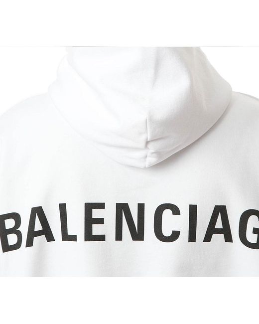 Balenciaga White Felpa Con Cappuccio