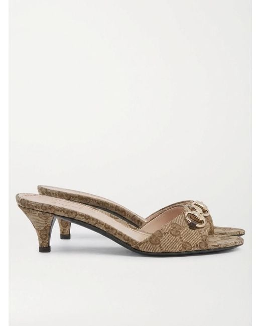 Gucci Multicolor Monogram Horsebit Mules