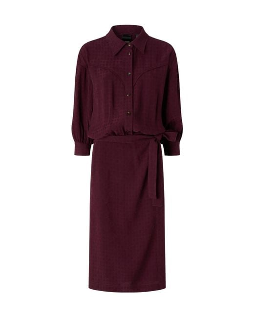 Pinko Purple Belted Shirt Dress