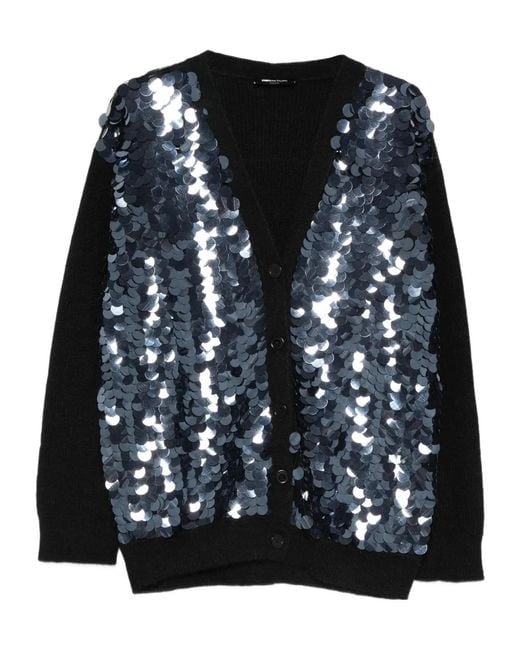 Fabiana Filippi Black Sequin-Embellishment Cardigan