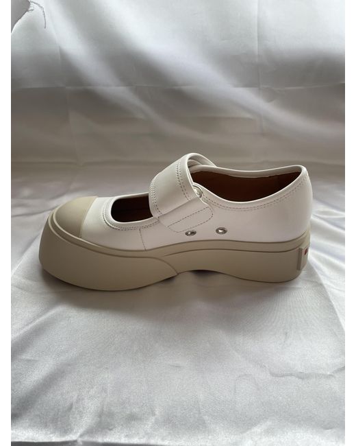 Marni White Pablo Touch Strap Low Top Sneakers