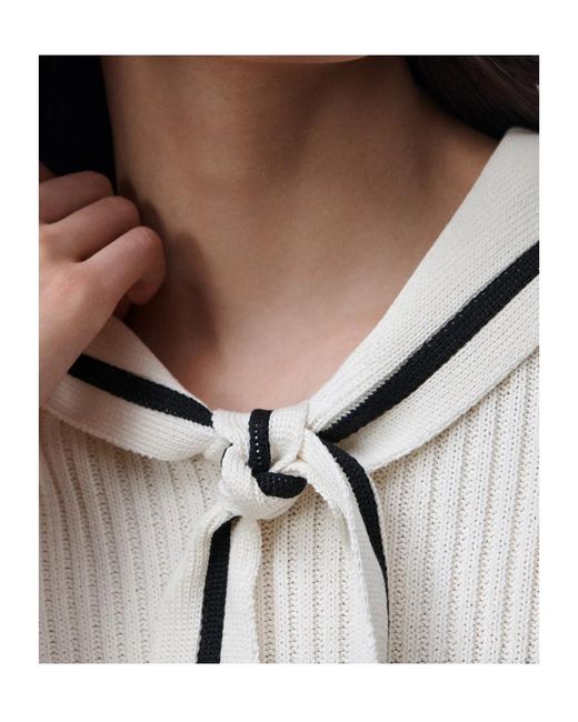 Dior White Iviera Marinière Sweater With Sailor Collar