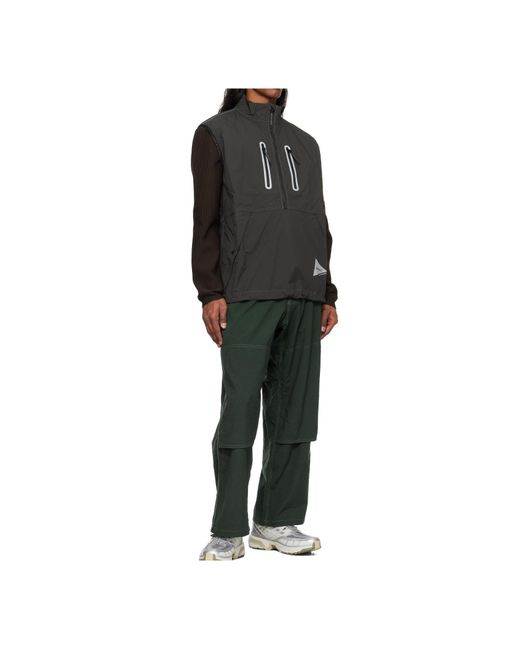 And Wander Green X Gramicci Nylon Double Knee Pants for men