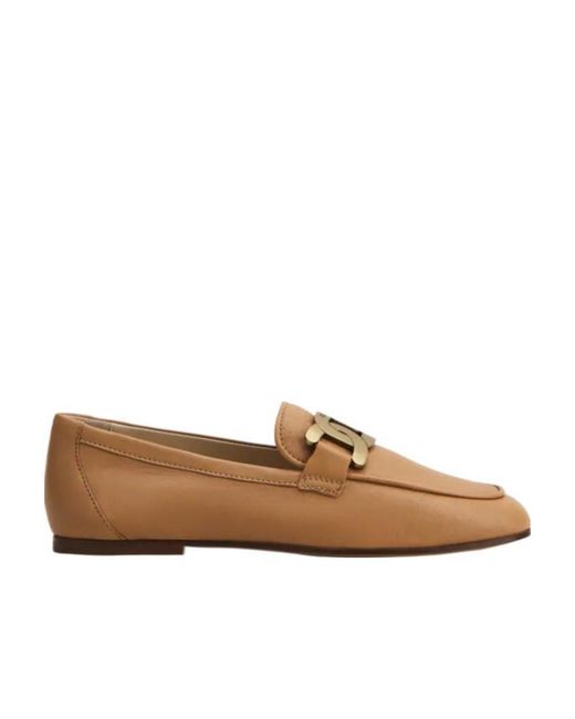 Tod's Brown Kate-Chain Leather Loafers