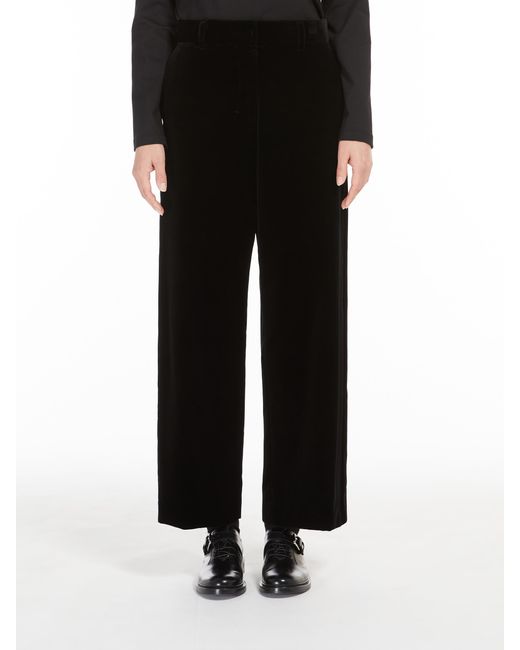 Max Mara Black 'S Wide Leg Cropped Trousers