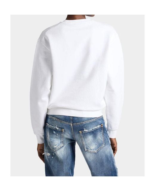 DSquared² White Long-Sleeved Sweatshirt