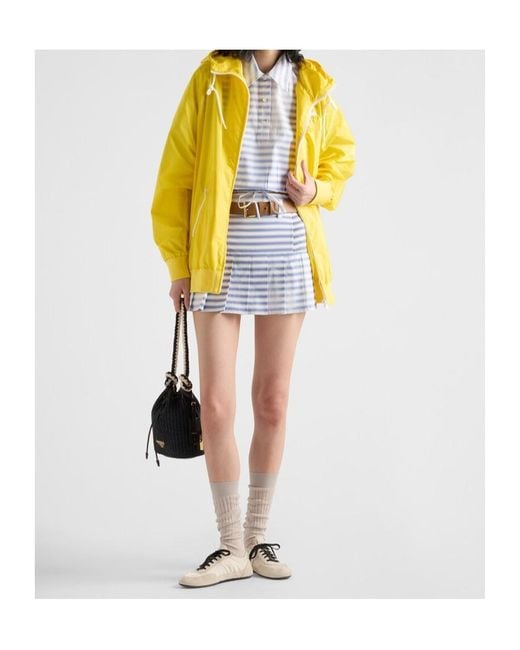 Prada Blue Striped Poplin Miniskirt