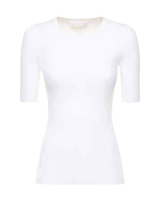 Michael Kors White Rib Knitted Pullover