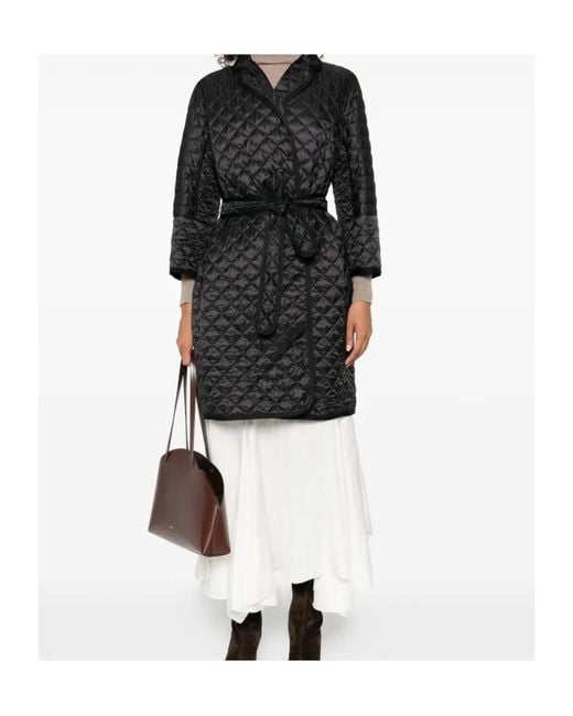 Max Mara Black Arianna Quilted Coat