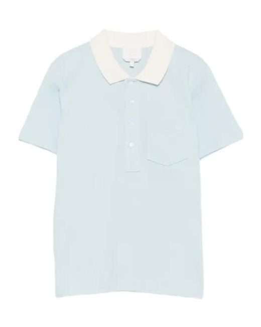 A.P.C. Blue Half-Button Polo Top