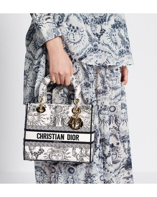 Dior White Medium Lady D-Lite Shoulder Bag
