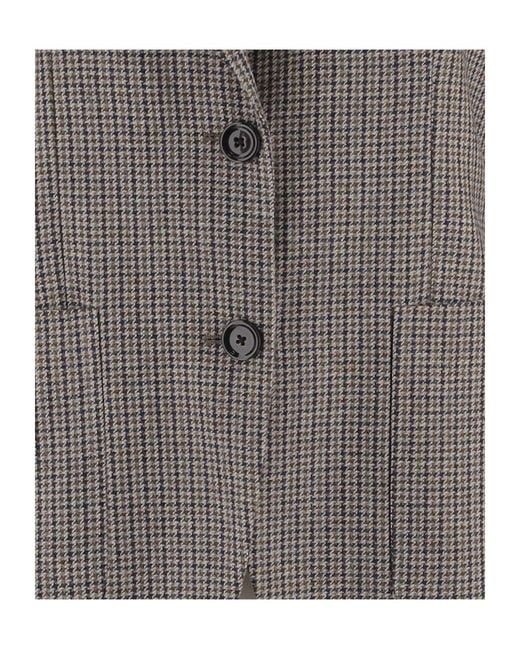 Lardini Gray Houndstooth Single-Breasted Blazer