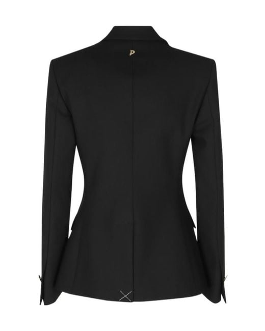 Dondup Black Double-Breasted Blazer