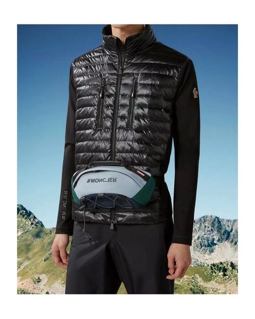 Moncler Black Padded Zip-Up Sweatshirt for men
