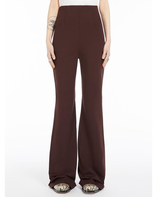 Sportmax Brown High Waist Straight Leg Pants