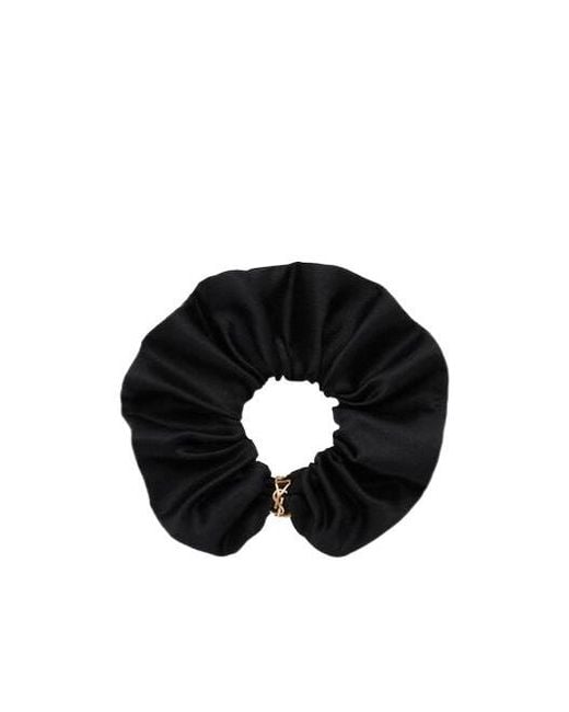 Saint Laurent Black Logo Plaque Scrunchie