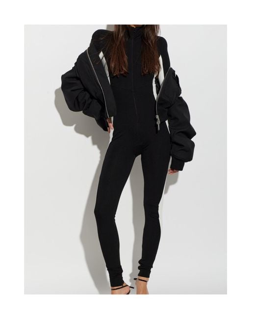 DSquared² Black Skiers Jersey Panelled High-Neck Jumpsuit