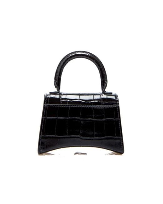 Balenciaga Black Mini Hourglass Tote Bag