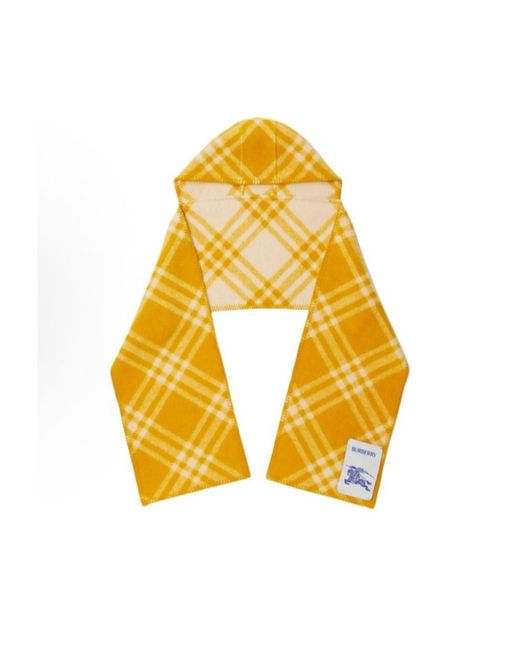 Burberry Metallic Check Hooded Scarf