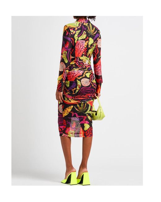 Farm Rio Red Long-Sleeved Dress