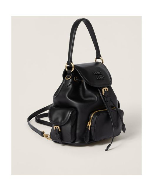 Miu Miu Black Leather Backpack