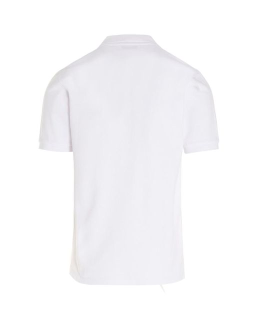 Maison Kitsuné White Fox-Patch Polo Shirt for men