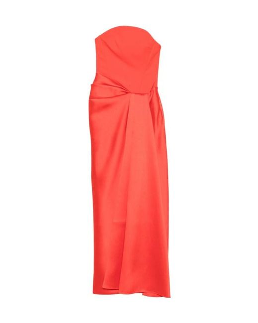 Solace London Red Strapless Dress
