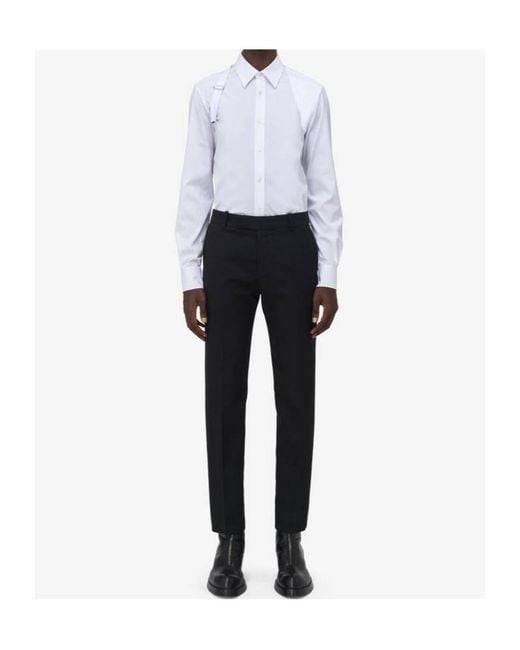 McQueen White Harnes Long Sleeved Shirt for men